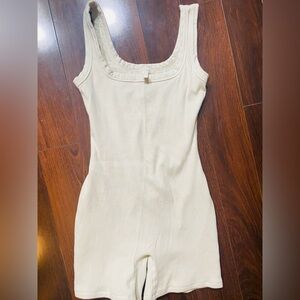SKIMS Cream Sleeveless Ribbed Jumpsuit